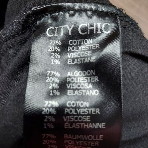 City Chic Women's Plus Size Harley Mid-Rise Ankle Grazer Black Acid Wash Jeans - Picture 8 of 8